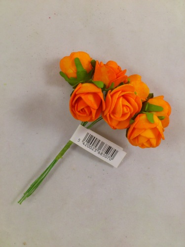 Medi rose en mousse 3 cm orange (7 p.)